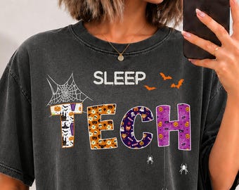 Sleep Tech Halloween shirt, long sleeve, sweatshirt, hoodie, Comfort Colors Sleep Lab polysomnographic technologist