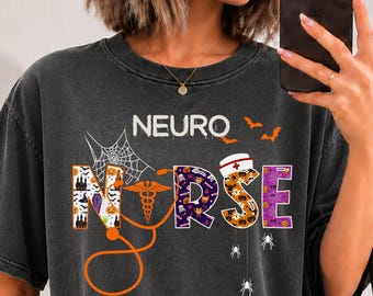 Neuro Nurse Halloween shirt, long sleeve, sweatshirt, hoodie, Comfort Colors neurology squad, neuro icu nurse, neurological icu