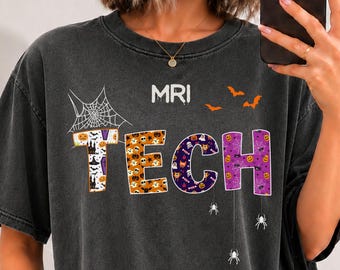 MRI Tech Halloween shirt, long sleeve, sweatshirt, hoodie, Comfort Colors mri technologist, rad tech appreciation, radiology student