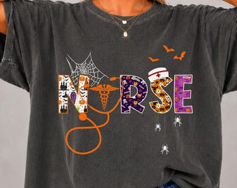 Nurse Halloween shirt, long sleeve, sweatshirt, hoodie, Comfort Colors Registered nurse rn, np nurse practitioner