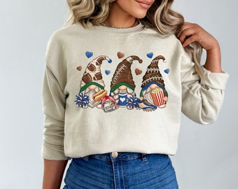 Football Gnomes shirt, long sleeve, sweatshirt, hoodie, three gnomes Christmas gift for Football cheerleader, Football mom, gameday