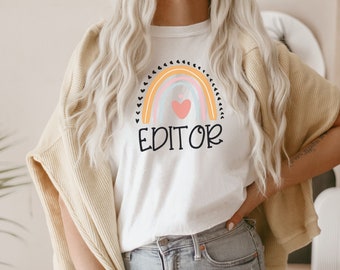 Editor shirt, hoodie, sweatshirt, tank top, gift, rainbow, newspaper editor, editing, director, video editor, film editor, photographer