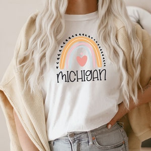 Michigan shirt, hoodie, sweatshirt, tank top, gift, rainbow, Michigan state, home, travel,  , bachelorette, love