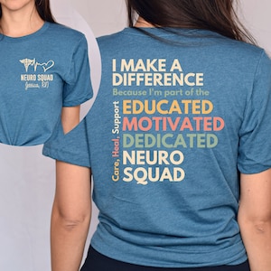 Personalized Neuro Squad shirt, long sleeve, sweatshirt, hoodie, gift, front and back, pocket custom name Neurology nurse
