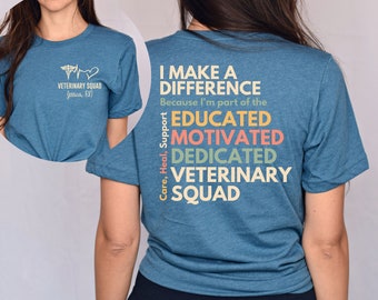 Personalized Veterinary Squad shirt, long sleeve, sweatshirt, hoodie, gift, front and back, pocket custom name Veterinary nurse, vet tech