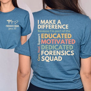 Personalized Forensics Squad shirt, long sleeve, sweatshirt, hoodie, gift, front and back, pocket custom name Forensics nurse, criminalist
