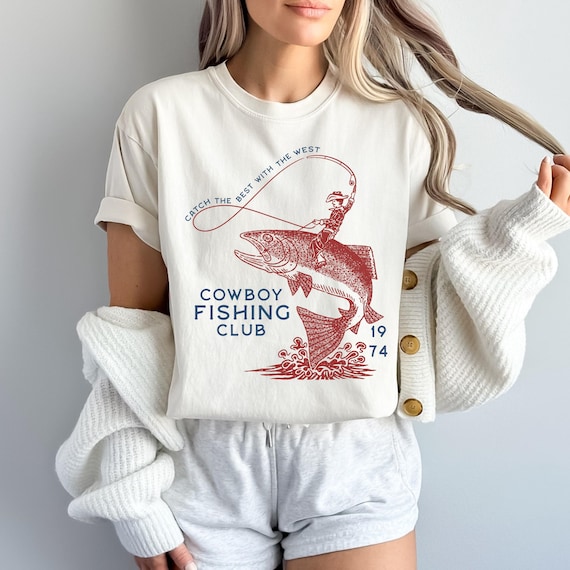 Cowboy Fishing Shirt Western Rodeo Graphic Tee – Catch the Best