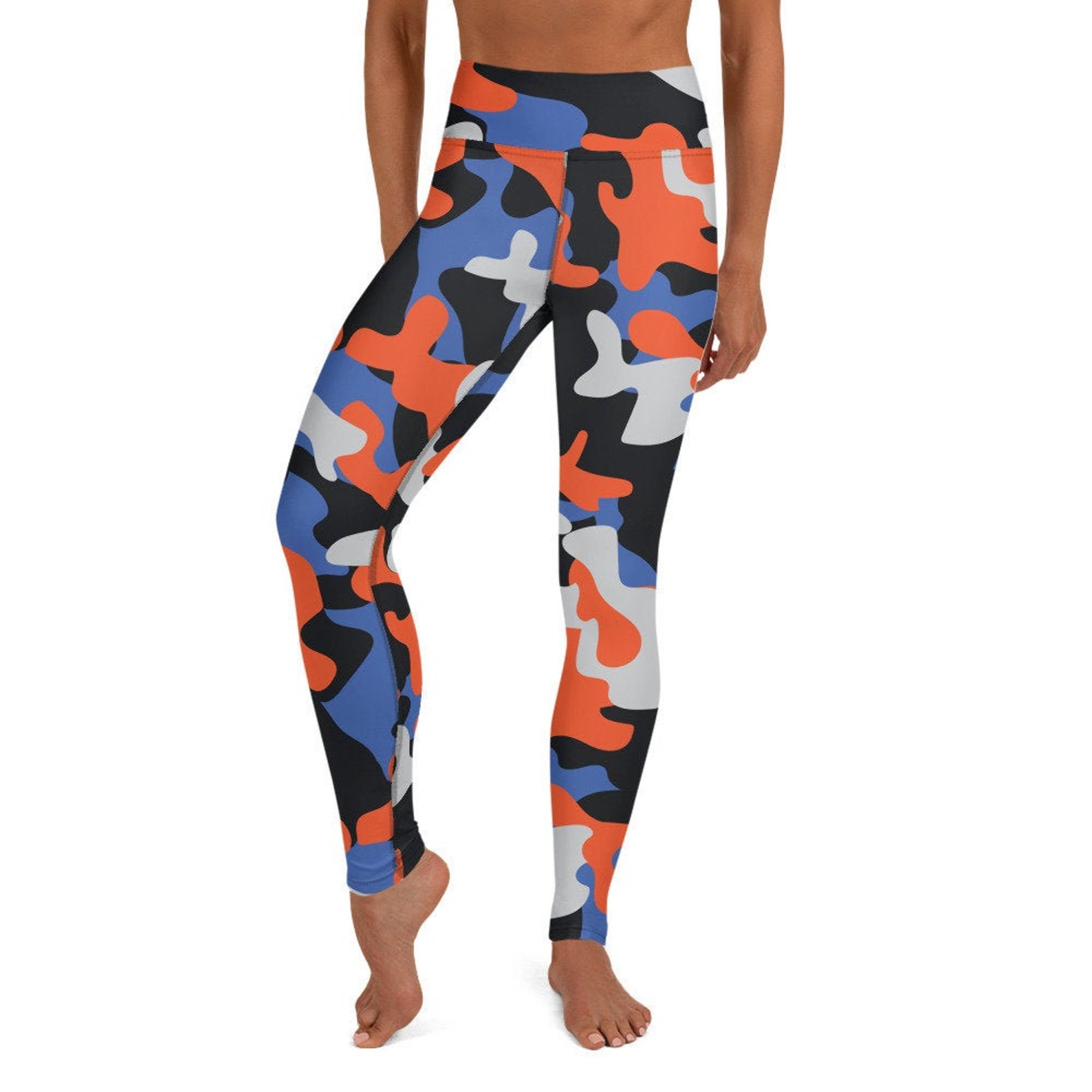 Orange and Blue Yoga Leggings Gift Camo Camouflage Fitness - Etsy