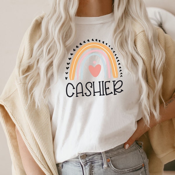 Cashier shirt, hoodie, sweatshirt, tank top, gift, rainbow, warehouse, banker, retail store, shop cashier