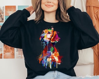 Vizsla dog shirt, long sleeve, sweatshirt, tank top, hoodie, gift, dog mama, dog lover, unisex crewneck, drawing, racerback