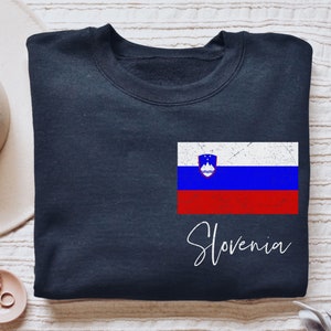 Slovenia Flag shirt, long sleeve, sweatshirt, hoodie, gift, pocket, unisex crewneck
