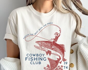 Cowboy Fishing Shirt Western Rodeo Graphic Tee – Catch the Best with the West – Funny Fisherman Gift  Hoodie Sweatshirt Long Sleeve skuC 66