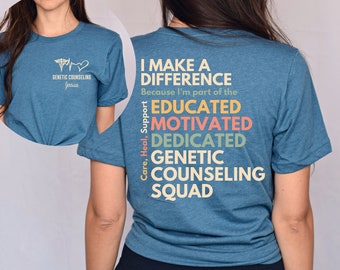 Personalized Genetic Counseling Squad shirt, long sleeve, sweatshirt, hoodie, gift, front and back custom name Genetic Counselor, research