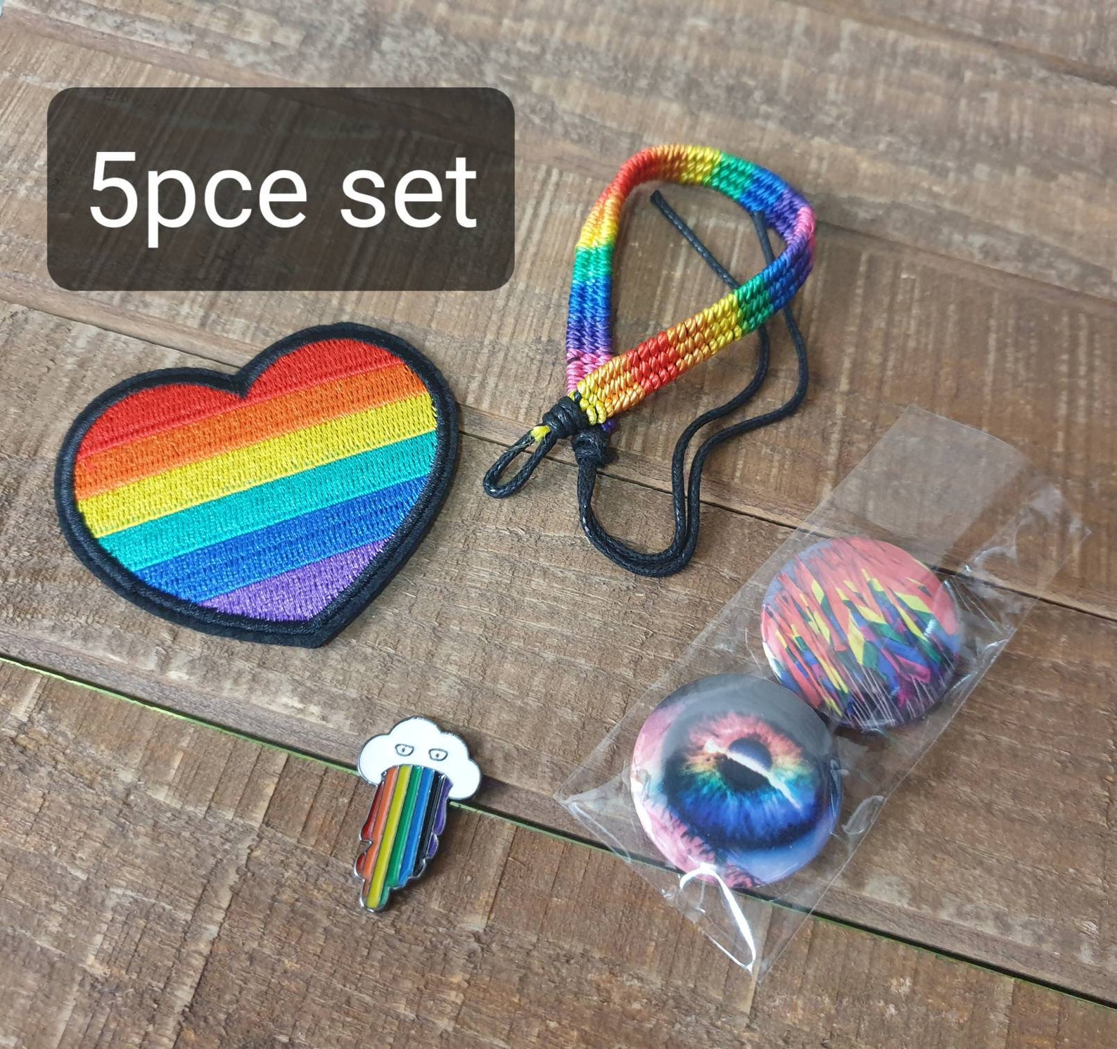 Download 5pce set LGBTQI Pride Love Diversity Rainbow Accessory ...