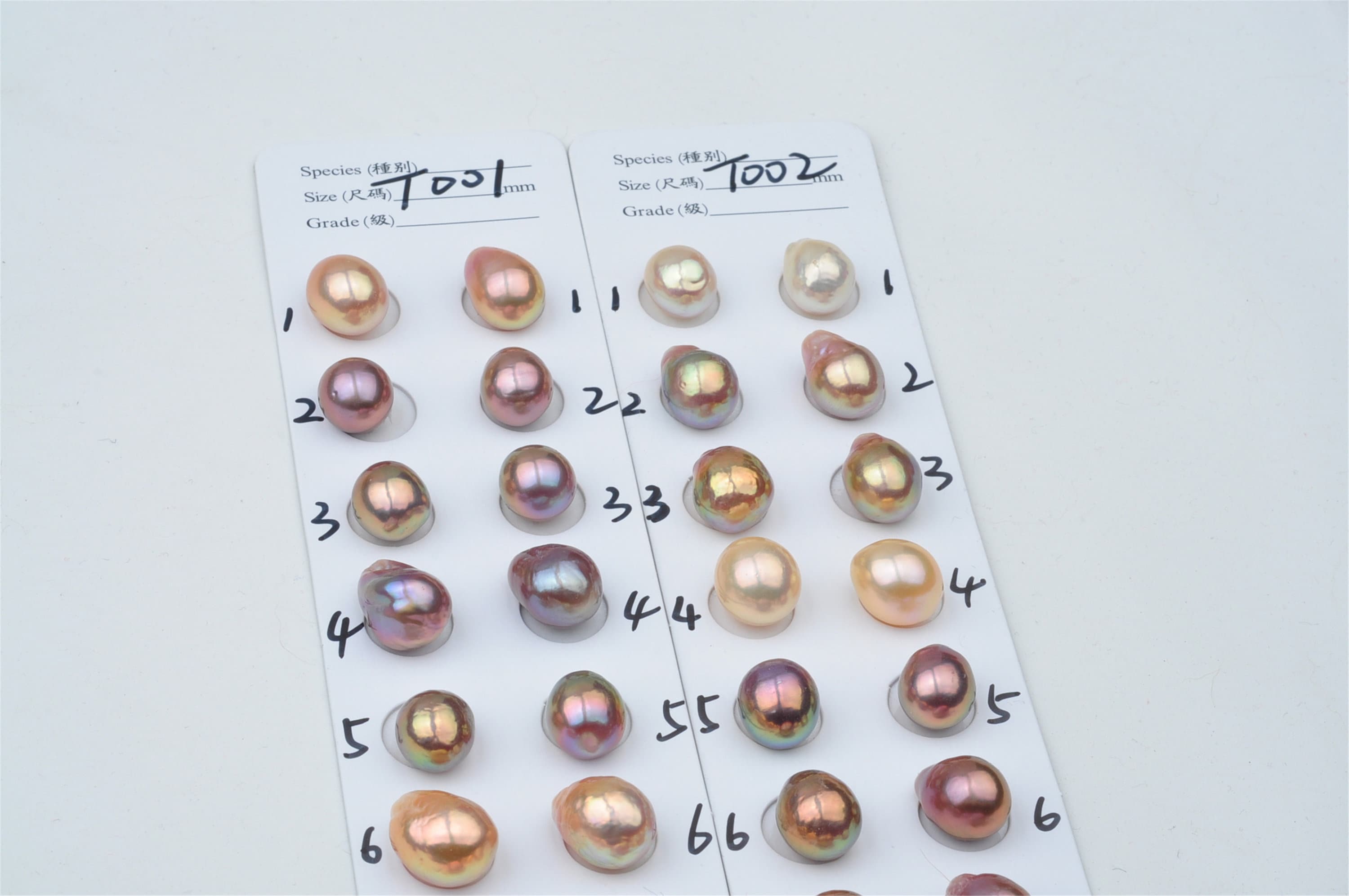 Natural Metallic Color Edison Pearl Pair, Natural Semi-baroque Pearl ...