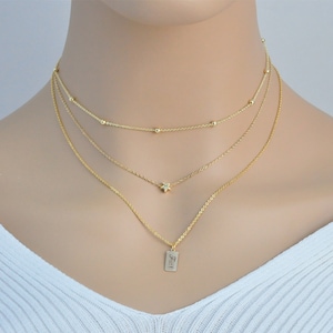 Dainty Layering Necklace set, Delicate Chain Necklaces, Gold Necklace,3 separate necklaces,Minimalist Necklaces,Gift for her