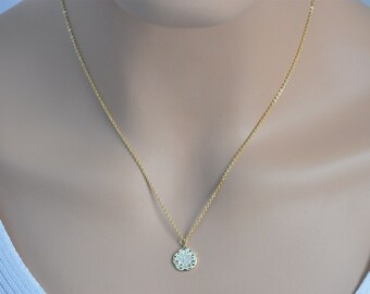 Celestial North Star necklace, gold pendant necklace,gold layering necklace,dainty coin necklace, tiny gold star necklace