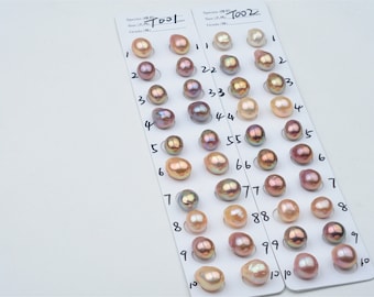 Colore metallico naturale Edison Pearl Pair, Natural Semi-baroque Pearl Pair per il design degli orecchini