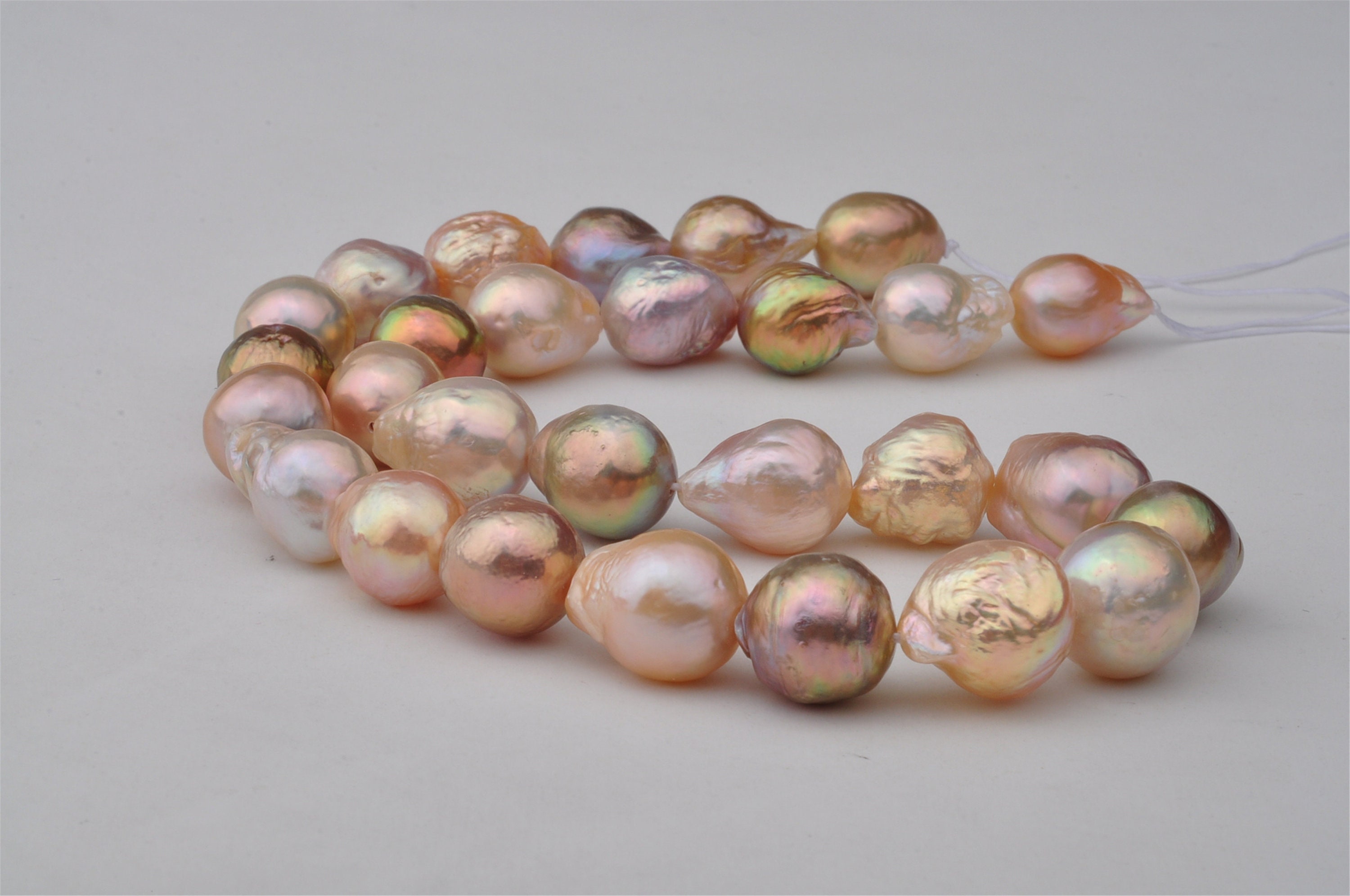 Large Light Natural Metallic Color Baroque Loose Pearl Strand - Etsy
