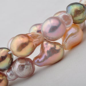 Natural Metallic Color Baroque Loose Pearl Strand For Necklace Design|Nucleated Pearl|Freshwater Pearl---CHB007