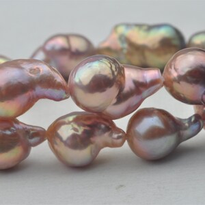 Nucleated Pearl Strand For Necklace Design,Natural Meallic Color Pearl String,Baroque Loose Pearl Strand With Rainbow Color---ADG004