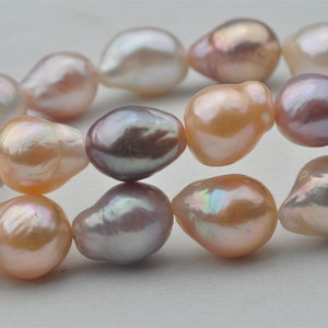 Natural Metallic Color Baroque Loose Pearl Strand For Necklace Design---ACZ001