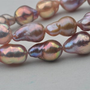 Natural Rainbow Color Baroque Loose Pearl Strand---AMI006