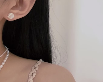 Naturale Barocco Perla Stud Orecchini, 925 borchie perla d'argento,Dainty Stud Orecchini, Orecchini Minimalisti