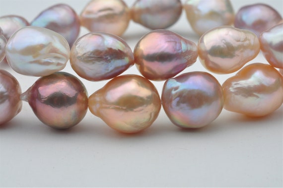 Light Metallic Color With Rainbow Overtone Baroque Loose Pearl  Strand---gfl002 - Etsy