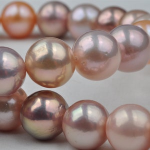Natural Light Metallic Multi-color Freshwater Nucleated Pearl Strand,Natural Color Edison Pearls-----ETJ003