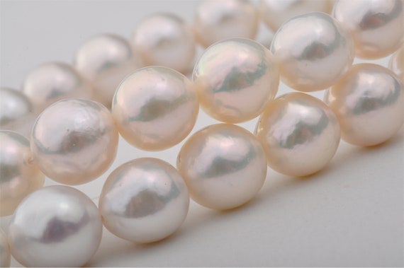 Pearl String With Natural White Color,Edison Pearl Beads,Natural Semi-baroque Freshwater Nucleus Pearl Strand For Necklace Design---EMP082
