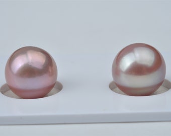 Edison Loose Pearl Pair Con Viola Rosato Metallizzato Naturale Per Orecchini Design ---ASD003