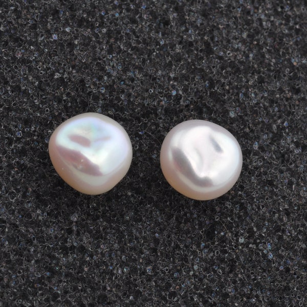 Natural White Keshi Pearl Stud Earrings, Natural White Baroque Pearl Earrings,925 sivler earrings,Bridal Earrings,Bridesmaid gift