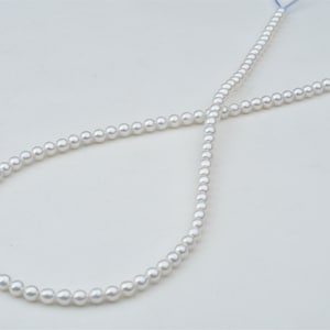 Natural White Color Tiny Near Round Pearl Strand
