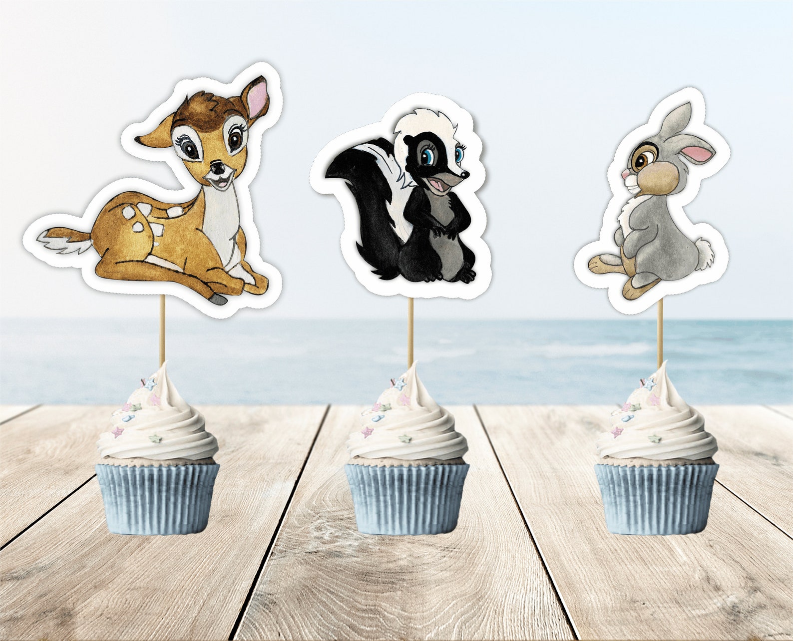 Editable Bambi cake and cupcake topper digital file Etsy
