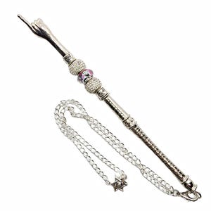 Silver-Toned Yad - Glass Bead
