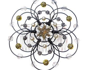 Lightweight Ladies Beaded Kippah - "The Montebello" - Jewish, Judaica, kippot, yarmulke, Bar Mitzvah, Bat Mitzvah