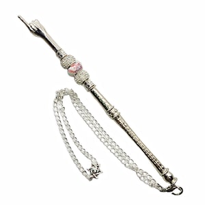 Silver-Toned Yad - Glass Bead