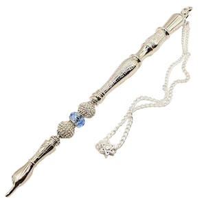 Silver-Toned Yad - Light Sapphire Crystal