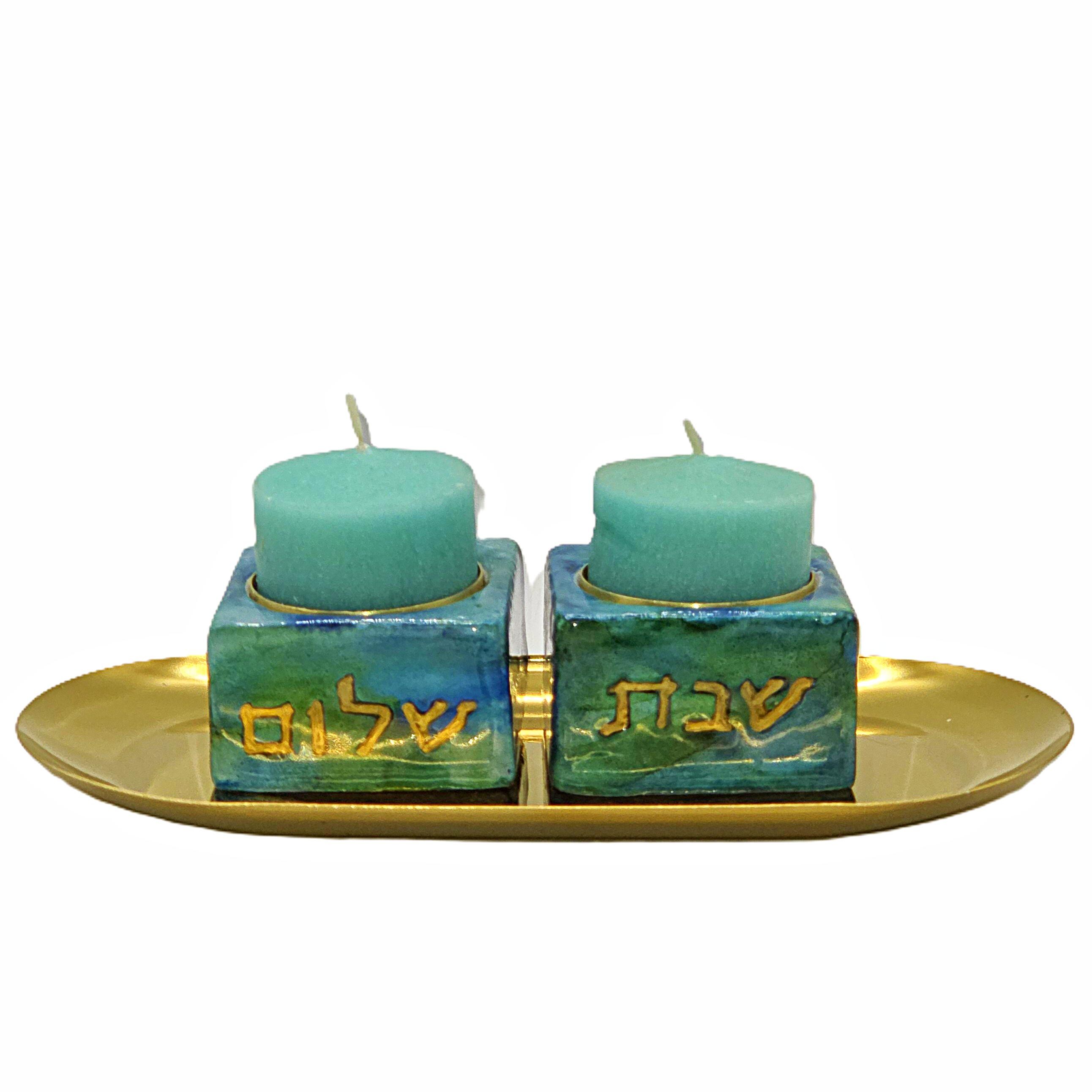 Marbled Shabbat Candle Holders - Etsy