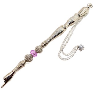 Silver-Toned Yad - Pink Crystal