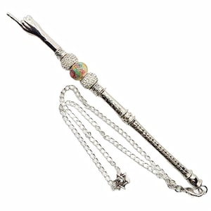 Silver-Toned Yad - Glass Bead
