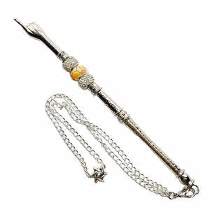Silver-Toned Yad - Glass Bead
