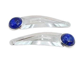 Gemstone Kippah/Yarmulke Clips - Lapis Lazuli