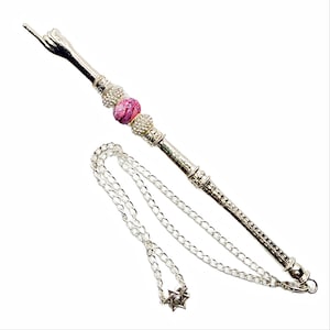 Silver-Toned Yad - Glass Bead