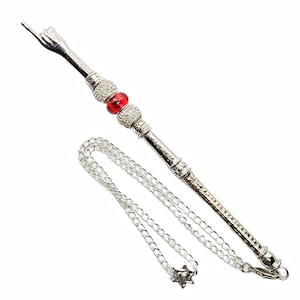 Silver-Toned Yad - Glass Bead