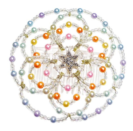 New handmade beaded Kippah judaica head cover Ladies Beaded Kippah -  main image 4