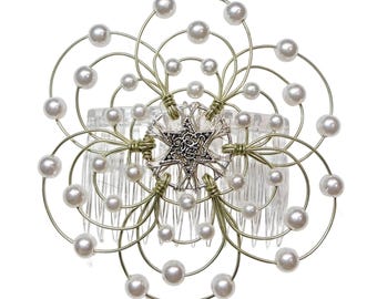 Lightweight Ladies Beaded Kippah - "Simply Elegant" - Jewish, Judaica, kippot, yarmulke, Bar Mitzvah, Bat Mitzvah
