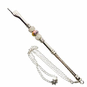Silver-Toned Yad - Glass Bead