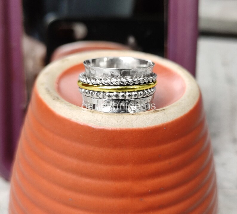 925 Silver Ring*Meditation Ring*Anxiety Ring*Statement Ring*Handmade Ring*Wide Band Ring*Rings for Woman*Silver Spinner Ring*Band Ring